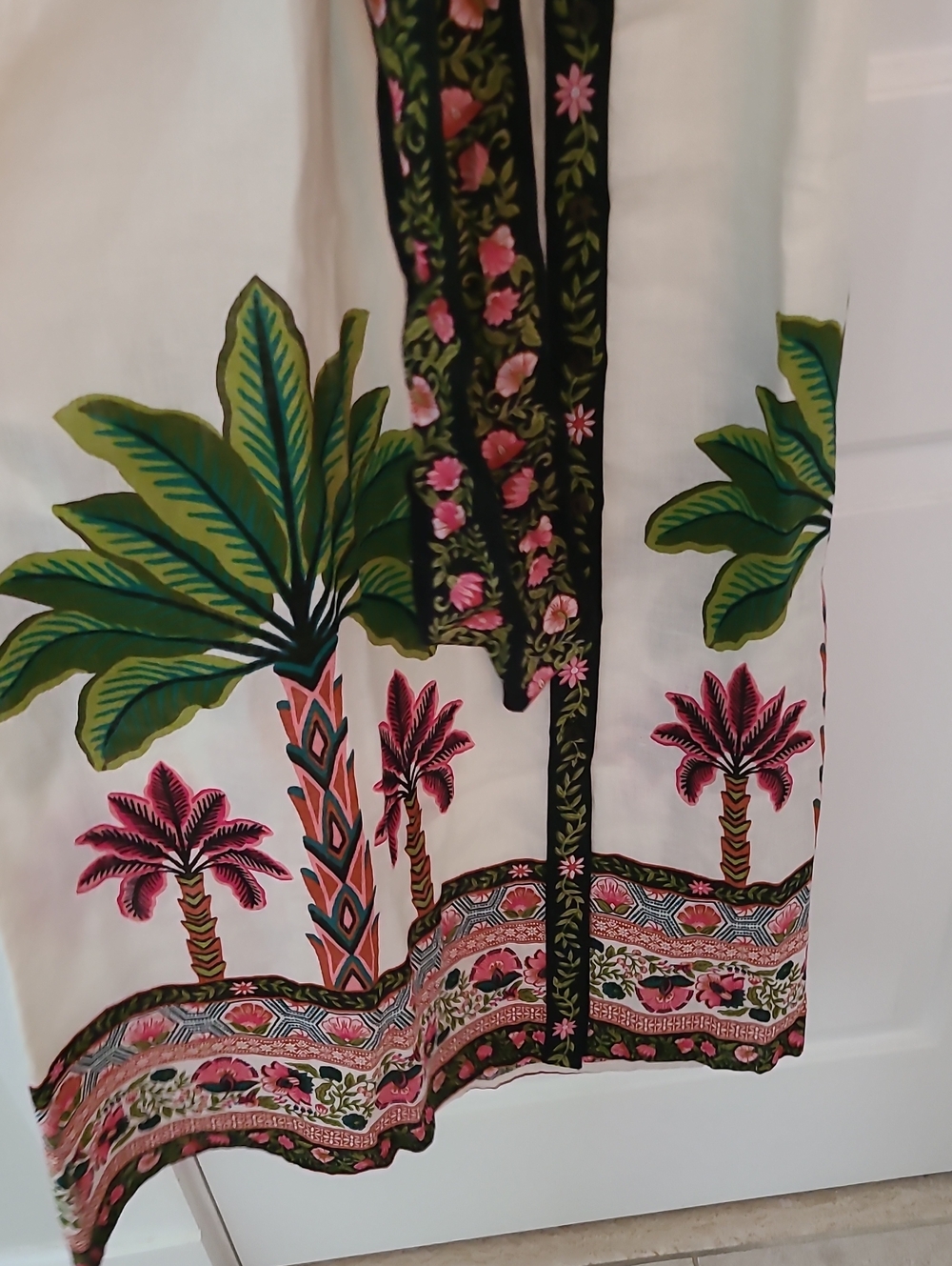Printfresh Linen Playa Palms Monaco Midi Dress Off White Medium M - Picture 4 of 9